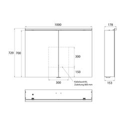 emco Lichtspiegelschrank Pure 2 Classic Aufputz mit LED Waschtischbeleuchtung 2 Türen T... EMCO-979705504 4018445134002 (Abb. 1)