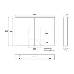 emco Lichtspiegelschrank Flat 2 Classic Aufputz mit Waschtischbeleuchtung LED dimmbar 2... EMCO-979706504 4018445134217 (Abb. 1)