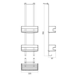 emco Türetagere system 2, 225x703x97mm, Zink/Kunststoff, Chrom... EMCO-354500125 4018445112031 (Abb. 1)