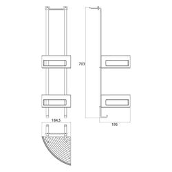 emco Türetagere system 2, 184,5x703x195mm, Zink/Kunststoff, Chrom... EMCO-354500126 4018445123471 (Abb. 1)