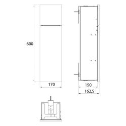 emco WC-Modul asis pure Unterputz, 600mm, Anschlag rechts, Aluminium, Schwarz, 97555140... EMCO-975551403 4018445127370 (Abb. 1)