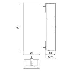 emco Schrankmodul asis pure Unterputz, Anschlag links 730mm, 250x730x162,5mm, Diamantgr... EMCO-975551506 4018445127479 (Abb. 1)