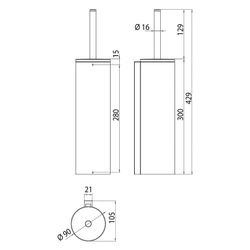 emco Bürstengarnitur system2, 90x429x105mm, Aluminium, Chrom... EMCO-351500102 4018445101714 (Abb. 1)