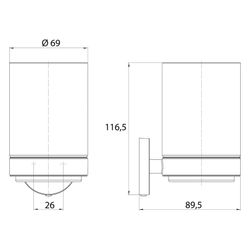 emco Glashalter round, 69x116,5x89,5mm, Metall/Glas, Chrom... EMCO-432000100 4018445121910 (Abb. 1)