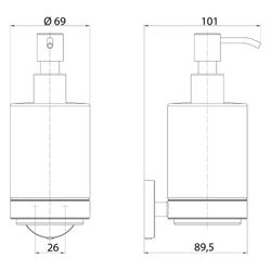 emco Seifenspender round, 270ml, 69x177x89,5mm, Metall/Glas, Chrom... EMCO-432100100 4018445121934 (Abb. 1)