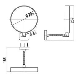 emco Wand-Kosmetikspiegel prime, 3-/7-fach, Flexarm, 202mm, Metall/Kristallglas, 109500... EMCO-109500114 4018445091312 (Abb. 1)