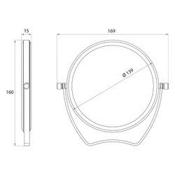 emco Stand-Kosmetikspiegel pure, 139mm, 169x160x15mm, Metall, Kristallglas... EMCO-109400125 4018445123747 (Abb. 1)