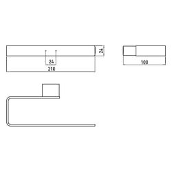 emco Loft Handtuchring starr rechts offen schwarz flacher Stab 208 mm mit Befestigungsm... EMCO-055513300 4018445115780 (Abb. 1)
