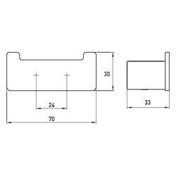 emco Loft Doppelhaken aus Zamak mit verdeckter Schraubbefestigung 70x30x33mm schwarz la... EMCO-057513302 4018445116015 (Abb. 1)