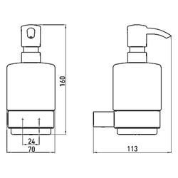 emco Seifenspender loft, 250ml, 160x70x113mm, Aluminium/Kristallglas, Schwarz matt... EMCO-052113301 4018445115704 (Abb. 1)