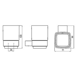 emco Glashalter loft, 71x100x99mm, Aluminium, Mattglas, Schwarz... EMCO-052013300 4018445115698 (Abb. 1)