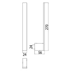 emco Reservepapierhalter loft senkrecht, 270x24x56mm, Aluminium, Schwarz matt... EMCO-050513302 4018445131780 (Abb. 1)