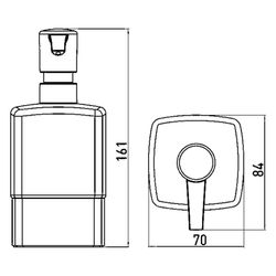 emco Seifenspender loft Standmodell, 250ml, 70x160x113mm, Aluminium/Mattglas, schwarz... EMCO-052113302 4018445131810 (Abb. 1)