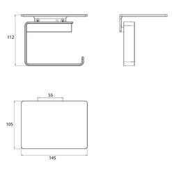 emco Papierhalter loft mit Ablage, 145x112x105mm, Aluminium, Schwarz matt, 59813303... EMCO-059813303 4018445131896 (Abb. 1)
