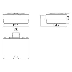 emco Feuchtpapierhalter loft, 155,5x60,4x154,5mm, Aluminium/Kristallglas, Schwarz... EMCO-053913301 4018445131865 (Abb. 1)