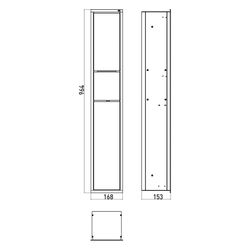 emco Gäste-WC-Modul asis 150, 168x964x153mm, Aluminium/Glas, Aluminiumoptik/Optiwhite... EMCO-976027470 4018445091060 (Abb. 1)