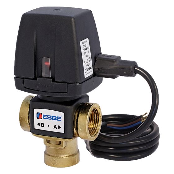 Esbe 3-Wege-Zonenventil VZD161 festes Kabel 2-Punkt, DN 20, Kvs 6,0, Rp 3/4
