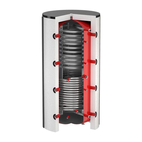 Flamco Flextherm Duo FWS Frischwasser-Kombispeicher 500l mit Edelstahlwellrohr Wärmetauscher