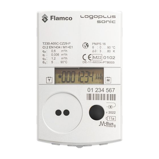 Flamco Wärme-/Kältezähler Logoplus Sonic qp0,6,RL/VL,WmK,kWh,OMS