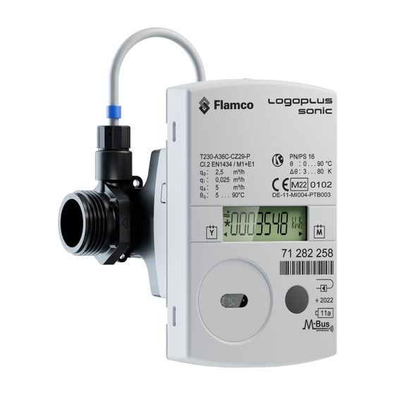 Flamco Wärme-/Kältezähler Logoplus Sonic qp1,5,RL/VL,WmK,kWh,OMS
