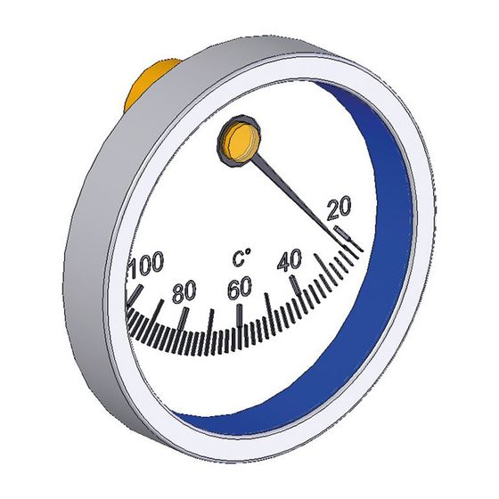 Flamco Thermometer zentrischBlau -Neutral- d. 63mm, 20-130 Grad C