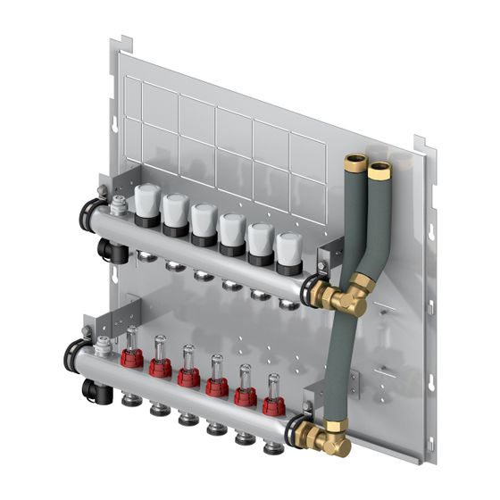 Flamco Logomatic G2 UFH-M 9MC FS Fußbodenheizung Verteiler 9-fach auf Grundplatte