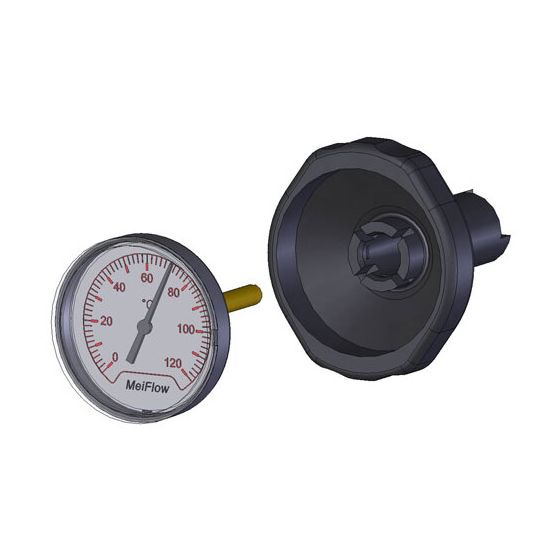 Flamco Griff mit Thermometer, Blau