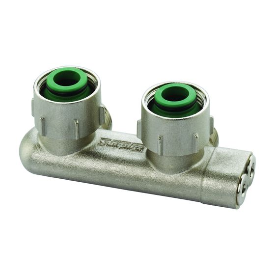 Flamco Umlenkstück Eck E2/50 G 3/4" Innengewinde x G 3/4" Außengewinde Messing vernickelt mit Konus