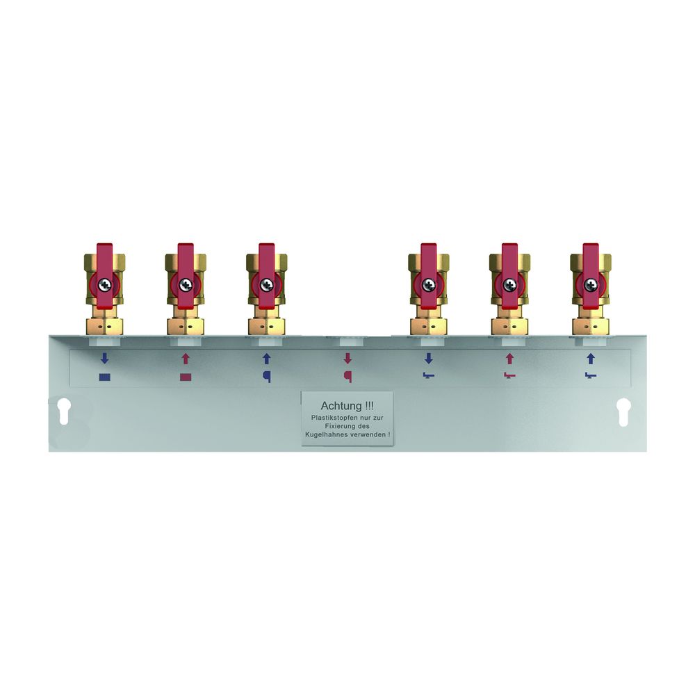 Flamco Aufputzmontageschiene für Logotwin H Anschluss oben, mit 6 x Kugelhähne D... FLAMCO-M10920.26OH183 4016715039835 (Abb. 1)