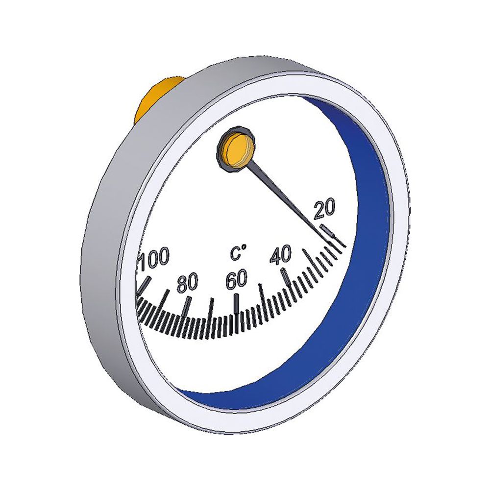 Flamco Thermometer zentrischBlau -Neutral- d. 63mm, 20-130 Grad C... FLAMCO-ME-58071.080 4016715116406 (Abb. 1)