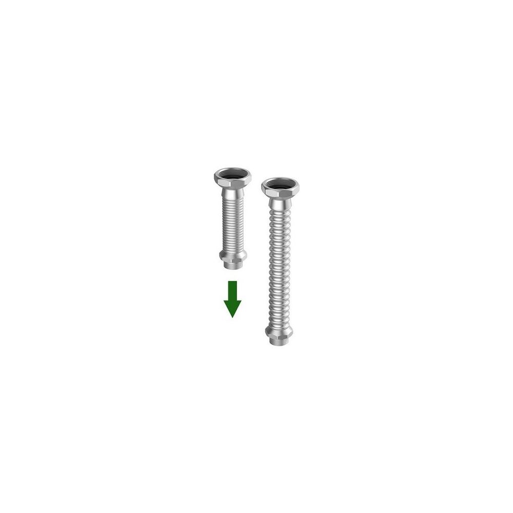 Flamco Inoflexi Stretch-Verbindungsrohr 3/8" Innengewinde x 3/8" Außengewinde, 80mm... FLAMCO-M46001 4016715004284 (Abb. 2)