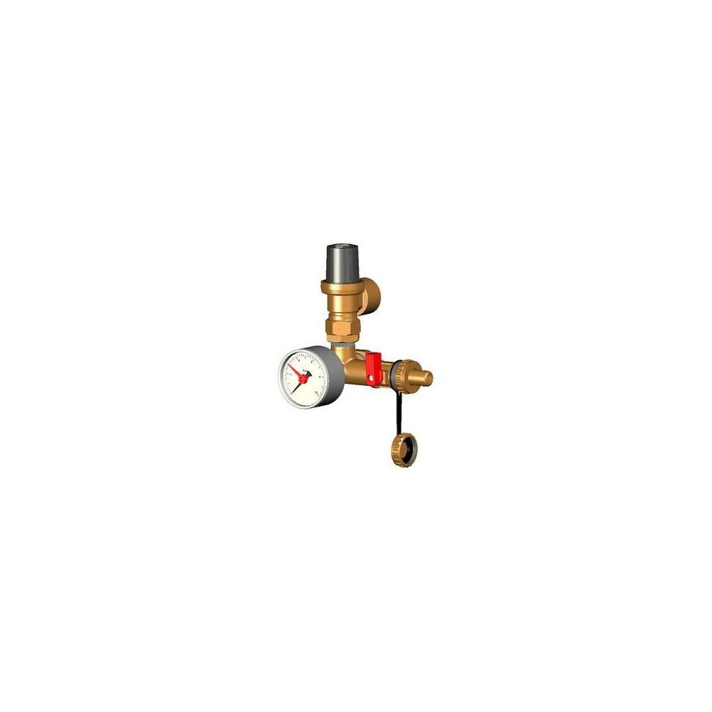 Flamco Sicherheitsgruppe Solaventec 1 Manometer 10 bar und Sicherheitsventil... FLAMCO-ME-B-45750.2 4016715132277 (Abb. 2)