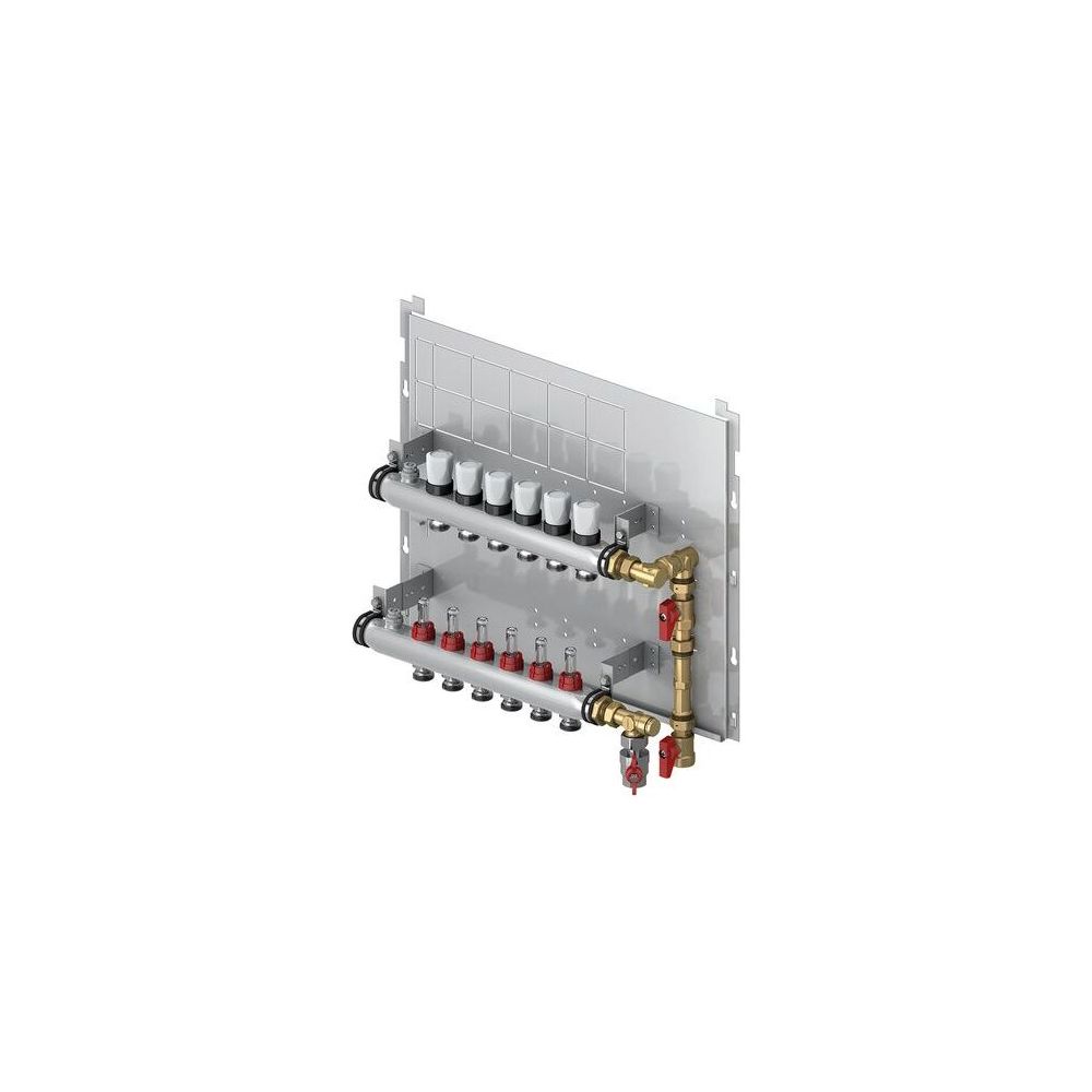 Flamco Fussbodenverteiler 9-fach mit Wärmemengenzähler-Einbau, auf Grundplatte 800x500... FLAMCO-M10513.9 4016715119414 (Abb. 2)