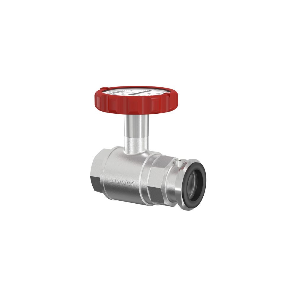 Flamco Pumpen-Kugelhahn mit Thermometergriff rot, mit Schwerkraftbremse DN 25 G 1" Innen... FLAMCO-F10135 4013852201606 (Abb. 2)