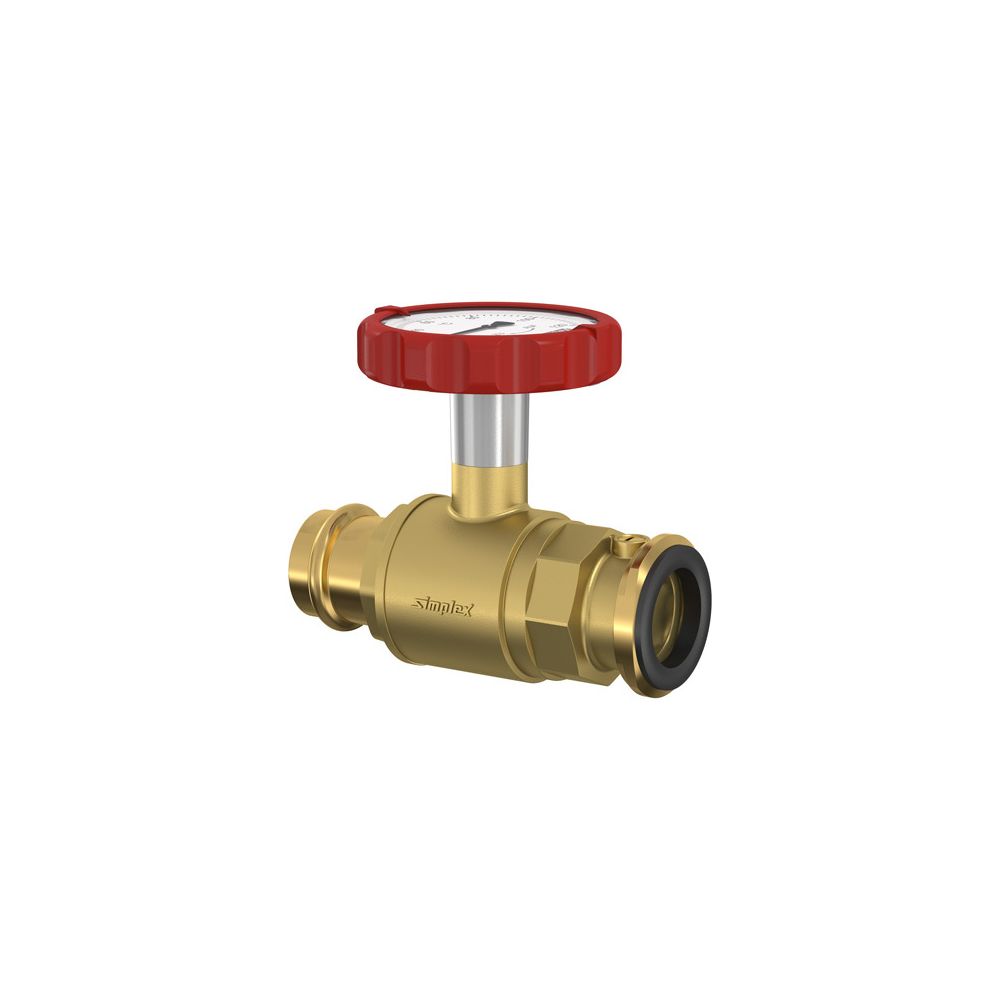 Flamco Pumpen-Kugelhahn mit Thermometergriff rot, mit Schwerkraftbremse DN 25 Press 28 P... FLAMCO-F10525 4013852252172 (Abb. 2)