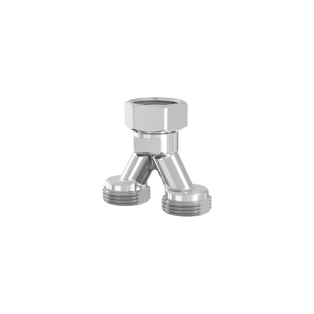 Flamco Anschlussverteiler Y-Form Messing vernickelt G 3/4" Außengew. Eurokonus x G 3/4" ... FLAMCO-F10506 4013852264359 (Abb. 2)