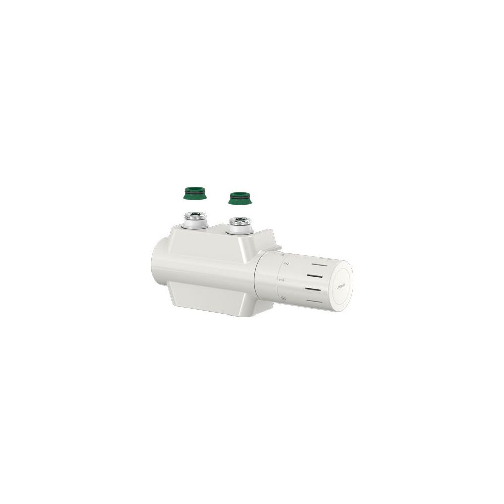 Flamco Ventilhahnblock Variodesign Einrohr mit Thermostatkopf TC-D1 und Blende, Weiß... FLAMCO-F12165 4013852270008 (Abb. 2)
