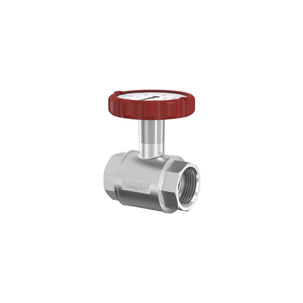 Flamco Kugelhahn mit Thermometergriff, rot DN 32 G1 1/4i PN 16 Messing vernickelt... FLAMCO-F10126 4013852201439 (Abb. 2)