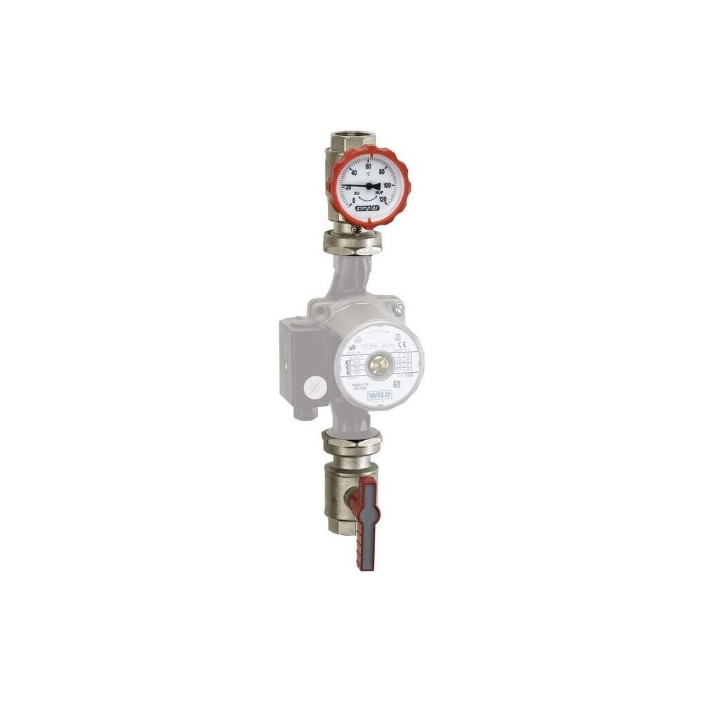 Flamco Pumpenvorlauf-Gruppe 2-teilig Thermometergriff DN 25 G 1" Innengewinde PN 16 Mess... FLAMCO-F10255 4013852203068 (Abb. 2)