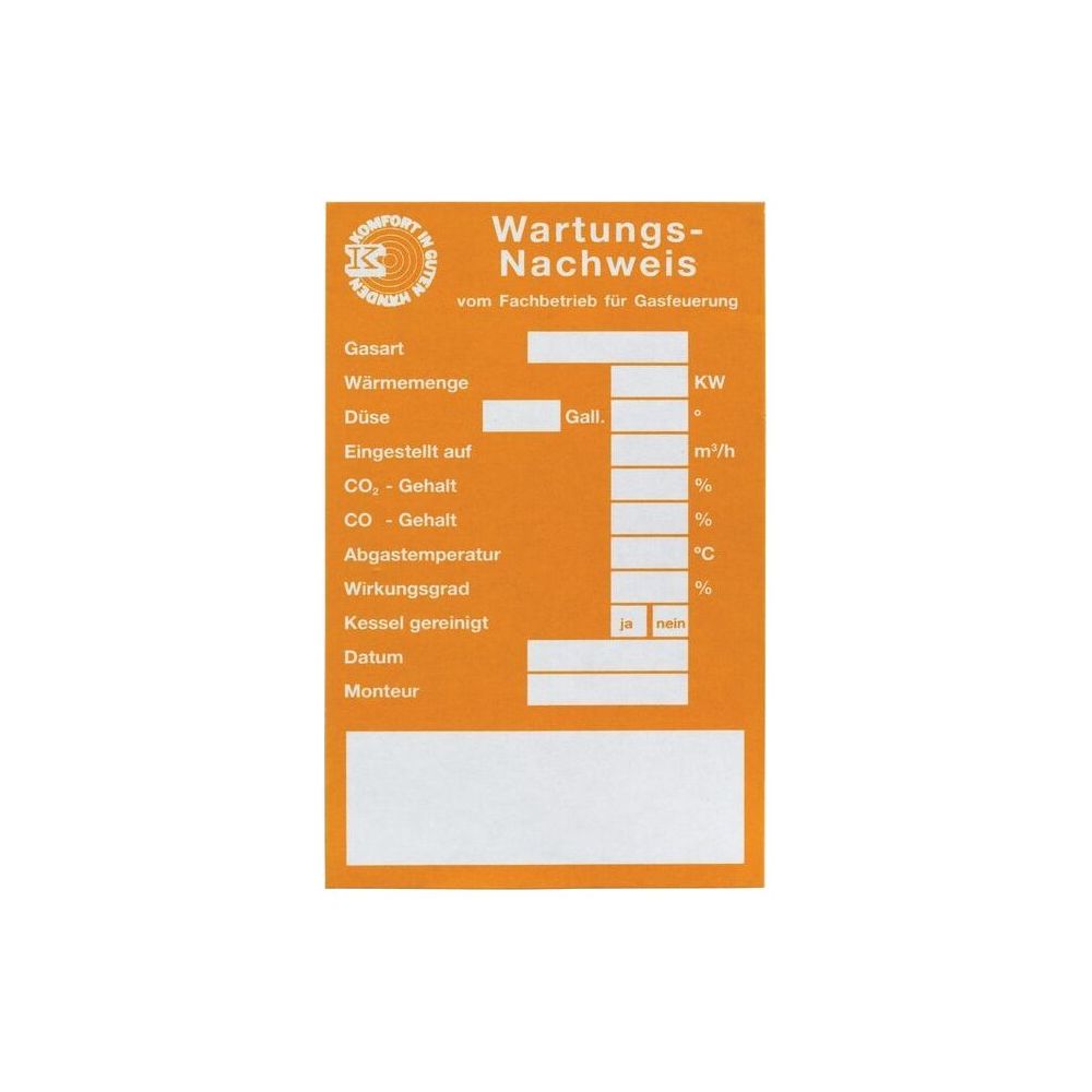Flamco Wartungsetiketten Gas selbstklebend, Papier, Gelb... FLAMCO-F55118 4013852217522 (Abb. 2)