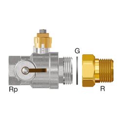 Flamco Kappenkugelhahn DN 25 Betriebstemperatur 120 Grad C, für Flamcomat Grundbehälter F... FLAMCO-17660 8712874176607 (Abb. 1)