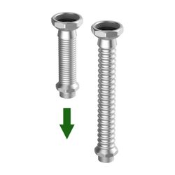 Flamco Inoflexi Stretch-Verbindungsrohr 1/2" Innengewinde x 1/2" Außengewinde, 180mm... FLAMCO-M46005 4016715004321 (Abb. 1)