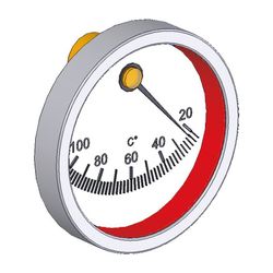 Flamco Thermometer zentrisch Rot -Neutral- d. 63mm, 20-130 Grad C... FLAMCO-ME-58071.020 4016715035868 (Abb. 1)