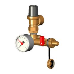 Flamco Sicherheitsgruppe Solaventec 1 Manometer 10 bar und Sicherheitsventil... FLAMCO-ME-B-45750.2 4016715132277 (Abb. 1)