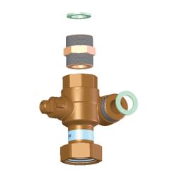 Flamco Dreiwegekugelhahn3/4" Innengewinde, 1" Überwurfmutter... FLAMCO-ME-61887.85 4016715021830 (Abb. 1)