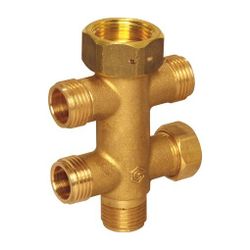 Flamco 5-fach Verteiler DN 15 Überwurfmutter G 3/4" - 5 x G 1/2" Außengewinde... FLAMCO-M1390440 4018919018043 (Abb. 1)