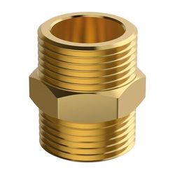 Flamco Doppelnippel für Edelstahlwellrohr flachdichtend, DN 20, 1" Außengewinde, Mes... FLAMCO-M43.66125D 4016715123145 (Abb. 1)