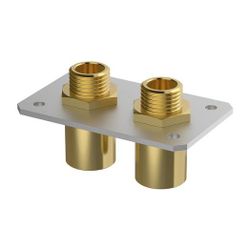 Flamco Doppelplatte 100x100x3mm, AA 45mm 1/2" Innengewinde, Länge 20mm... FLAMCO-M66335.16K 4016715024213 (Abb. 1)