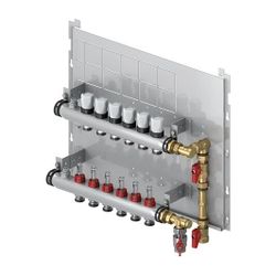 Flamco Fussbodenverteiler 9-fach mit Wärmemengenzähler-Einbau, auf Grundplatte 800x500... FLAMCO-M10513.9 4016715119414 (Abb. 1)