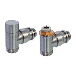 Flamco Design Thermostat-Ventil-Set Eck D3804 G 1/2" Außengewinde x G 3/4" Außengewind... FLAMCO-C3804334 3430650261594 (Abb. 1)
